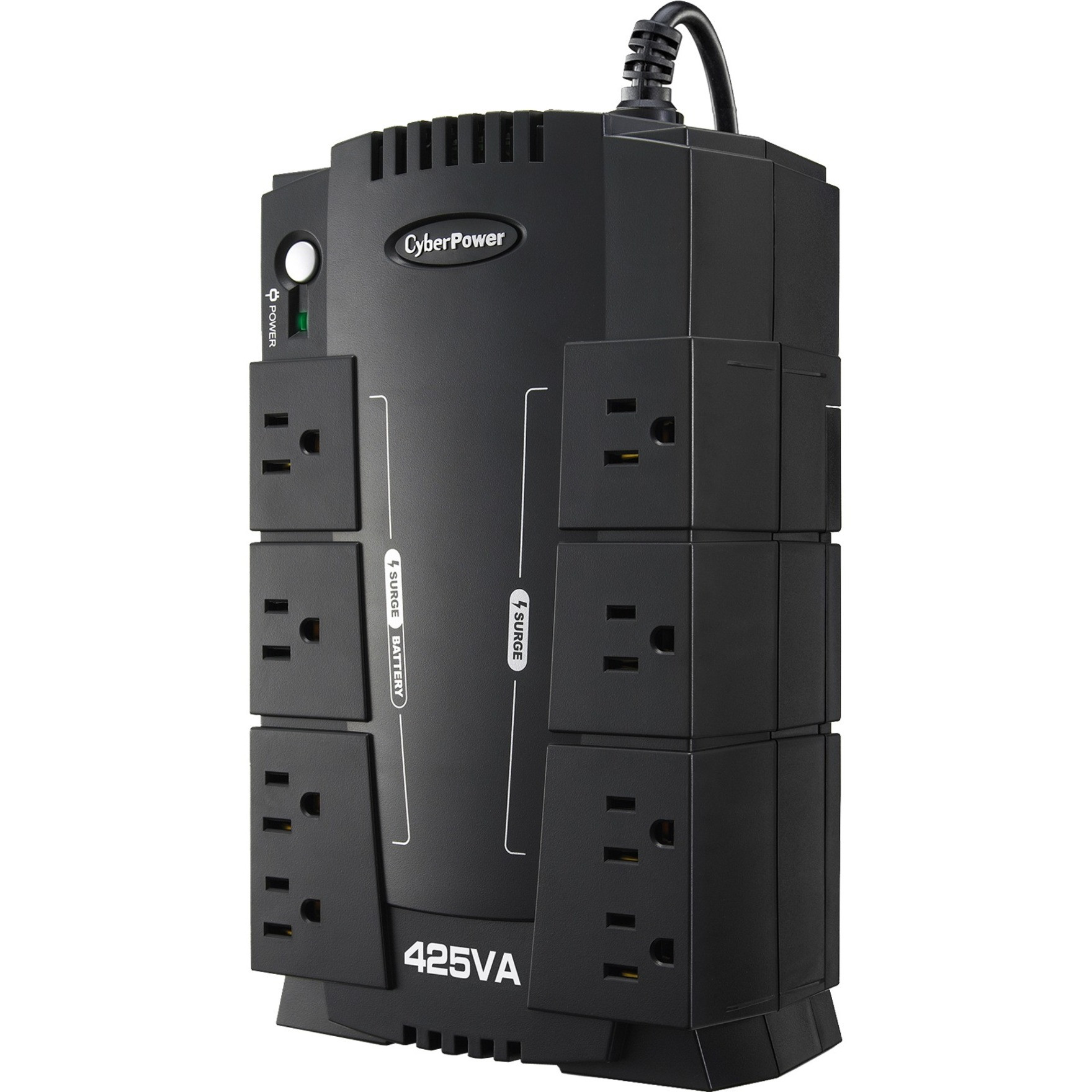 Cyber Power CP425SLG Standby UPS Systems425VA/255W, 120 VAC, NEMA 5-15P,  Compact, Outlets, Panel® Personal, $75000 CEG, Warran... CP425SLG  Corporate Armor