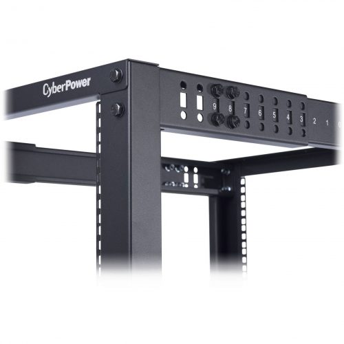 Cyber Power CR45U40001 Knock down open frame rack (for assembly)45U 19″ 4-post Open Frame Rack, 600mm wide, 22″-40″ depth adjustable, black… CR45U40001