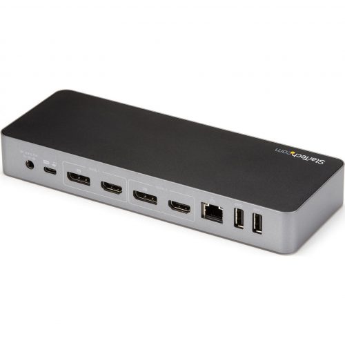 Startech Star Tech.com USB-C & USB-A DockHybrid Universal Laptop Docking Station with Dual Monitor Display 4K 60Hz HDMI & DisplayPort60W PDUn… DK30C2DPPD