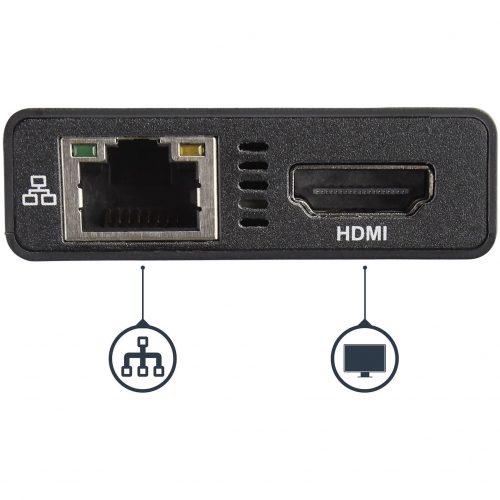 Startech .com USB-C Multiport AdapterUSB-C Travel Dock w/ 4K HDMI60W PD Pass-Through, GbE, 2x USB-AMini USB Type-C Docking StationU… DKT30CHPD