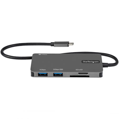 Startech .com USB C Multiport Adapter, USB-C to 4K HDMI, 100W PD Pass-through, SD/MicroSD, 3xUSB 3.0, USB Type-C Mini Dock, 12″ Long Cable -… DKT30CHSDPD