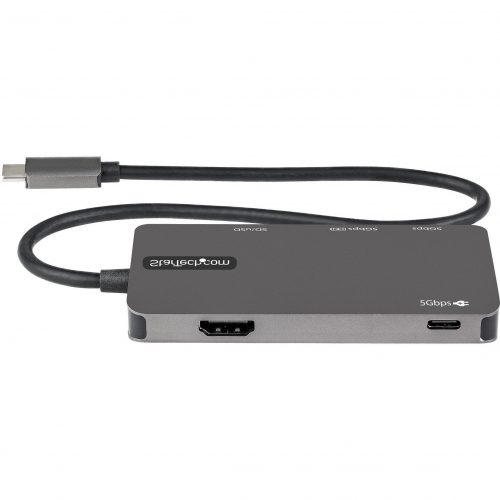 Startech .com USB C Multiport Adapter, USB-C to 4K HDMI, 100W PD Pass-through, SD/MicroSD, 3xUSB 3.0, USB Type-C Mini Dock, 12″ Long Cable -… DKT30CHSDPD