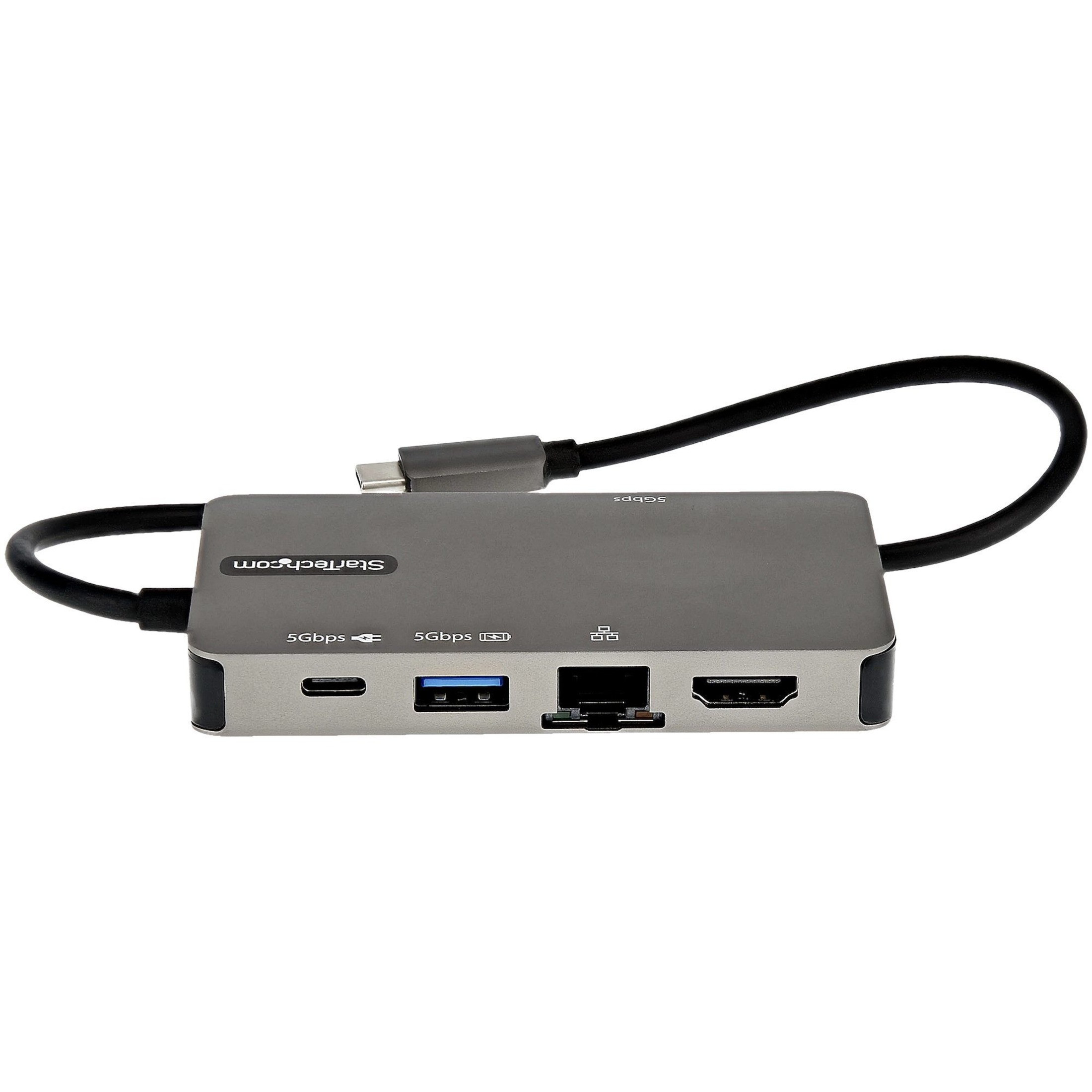 USB C Multiport Adapter with HDMI, VGA, Gigabit Ethernet & USB 3.0 - USB C  to 4K HDMI or 1080p VGA Display Mini Dock Hub - USB Type-C Travel Docking
