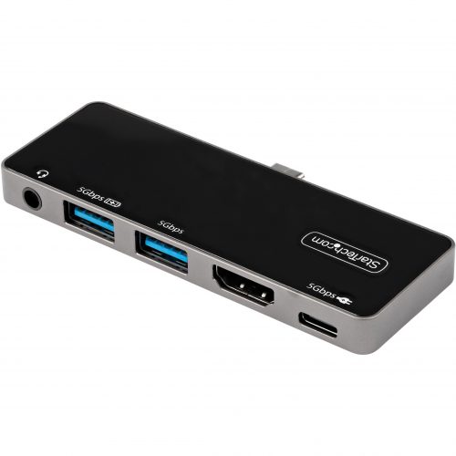 Startech Star Tech.com USB C Multiport Adapter, USB-C to 4K 60Hz HDMI, 100W PD Pass-Through, 3xUSB, Audio, USB-C Mini Dock, Portable USB Type-C Dock -… DKT30ICHPD