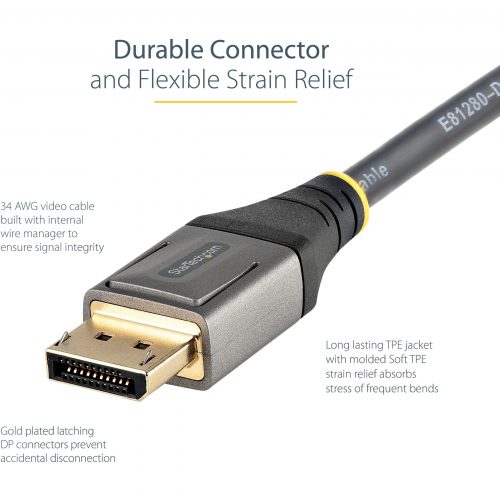 Startech .com 3ft (1m) VESA Certified DisplayPort 1.4 Cable, 8K 60Hz HDR10, UHD 4K 120Hz Video, DP to DP Monitor Cord, DP 1.4 Cable, M/M3.3f… DP14VMM1M
