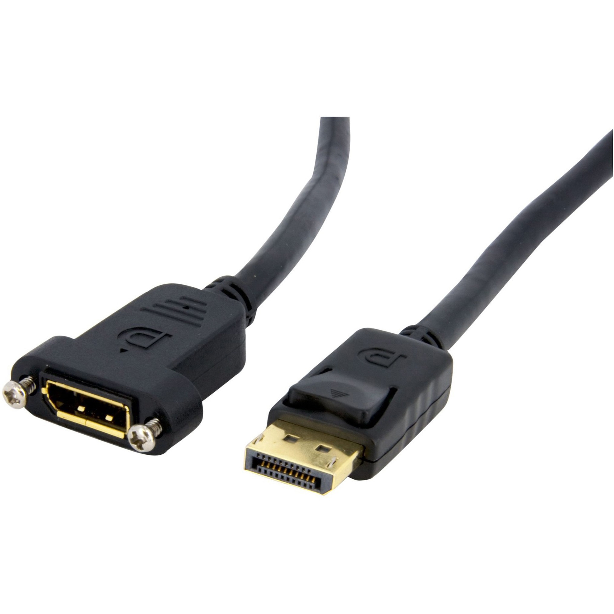 3ft (1m) Panel Mount DisplayPort Cable - 4K x 2K - DisplayPort 1.2  Extension Cable Male to Female - DP Video Extender Cord with Panel Mount DP