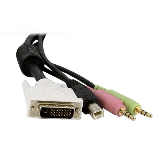 Startech .com 10 ft 4-in-1 USB DVI KVM Switch Cable with AudioDVI-D (Dual-Link) Male Video DVID4N1USB10