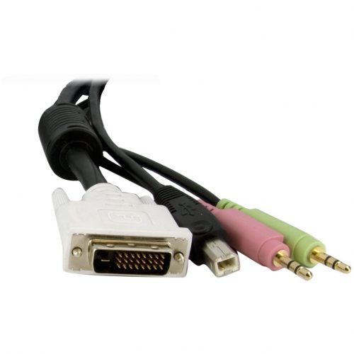Startech .com 6 ft 4-in-1 USB DVI KVM Switch Cable with AudioDVI-D (Dual-Link) Male Video DVID4N1USB6