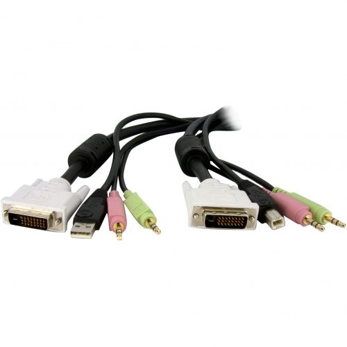 Startech .com 6 ft 4-in-1 USB DVI KVM Switch Cable with AudioDVI-D (Dual-Link) Male Video DVID4N1USB6