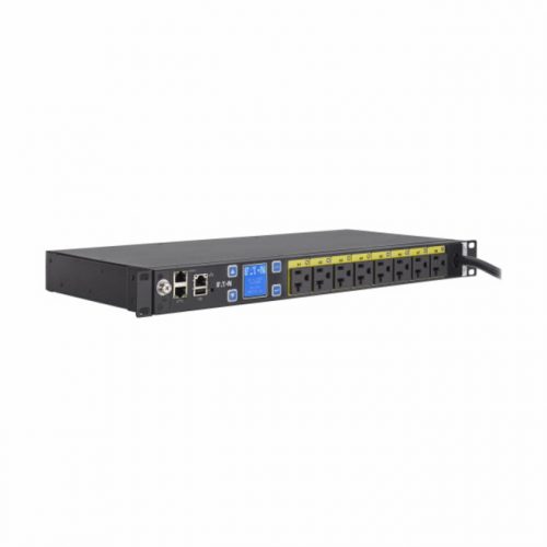 Eaton Managed Rack PDU 1.44 kW max 120V 12A 50-60Hz 1U Single-Phase PDUSwitchedNEMA 5-20P8 x NEMA 5-15R120 V AC1440 WNetwork… EMAT09-10