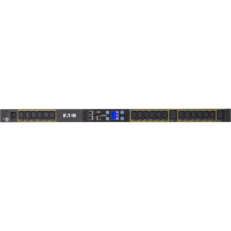 Eaton Metered Input rack PDU, 0U, L6-30P input, 5.76 kW max, 200-240V, 24A, 10 ft cord, Three-phase, Outlets: (12) C13, (2) C19 14 Out… EMI109-10