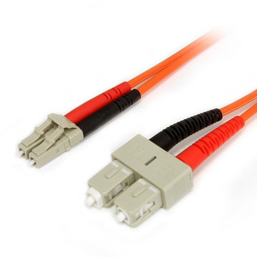 Startech .com 1m Fiber Optic CableMultimode Duplex 62.5/125LSZHLC/SCOM1LC to SC Fiber Patch CableConnect fiber network devices… FIBLCSC1