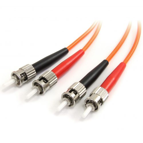 Startech .com 1m Fiber Optic CableMultimode Duplex 62.5/125LSZHST/STOM1ST to ST Fiber Patch CableConnect fiber network devices… FIBSTST1