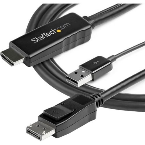 Startech .com 2m (6ft) HDMI to DisplayPort Cable 4K 30HzActive HDMI 1.4 to DP 1.2 Adapter Cable with AudioUSB Powered Video ConverterH… HD2DPMM2M
