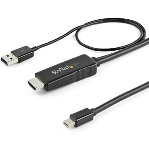 Startech .com 3ft (1m) HDMI to Mini DisplayPort Cable 4K 30HzActive HDMI to mDP Adapter Cable with AudioUSB PoweredVideo Converter -… HD2MDPMM1M