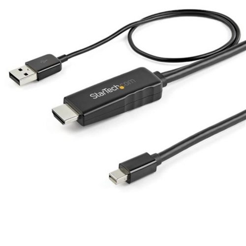 Startech .com 6ft (2m) HDMI to Mini DisplayPort Cable 4K 30HzActive HDMI to mDP Adapter Cable with AudioUSB PoweredVideo Converter -… HD2MDPMM2M