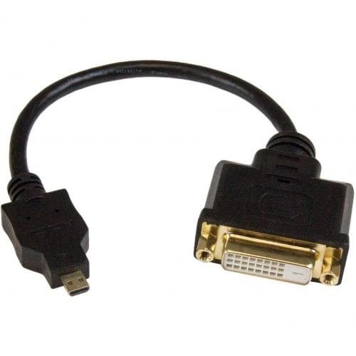 Startech .com Micro HDMI to DVI Adapter, Micro HDMI to DVI Converter, Micro HDMI Type-D Device to DVI-D Monitor/Display, 8in (20cm) CableM… HDDDVIMF8IN