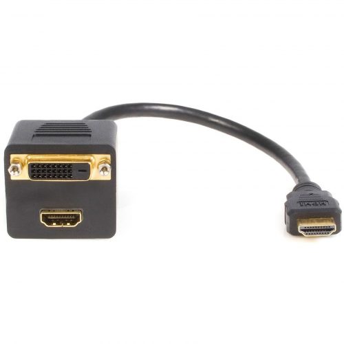 Startech .com 1ft HDMI Splitter Cable, HDMI Male to DVI-D Female Adapter, Full HD 1920x1200p 60Hz, HDMI Male to DVI Female Splitter1ft/30cm… HDMISPL1DH