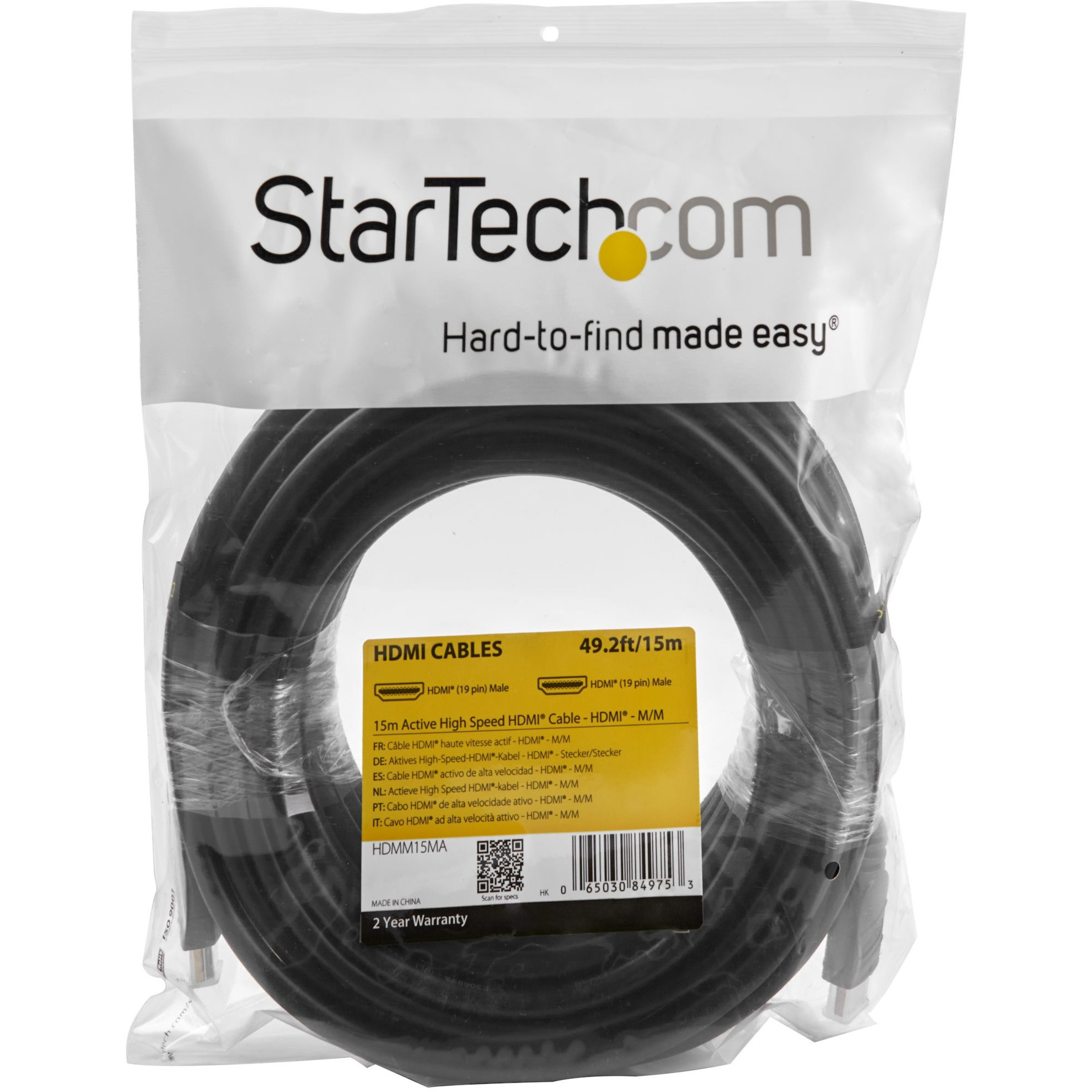 valuta schieten Vergelijkbaar Startech .com 50ft (15m) Active HDMI Cable, 4K 30Hz UHD High Speed HDMI 1.4  Cable with Ethernet, CL2 Rated HDMI Cord for In-Wall Install49.2f...  HDMM15MA - Corporate Armor