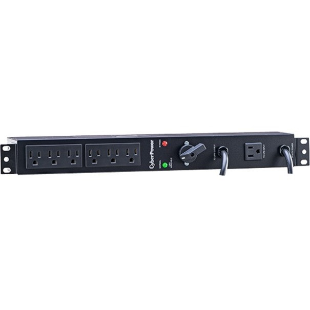 Cyber Power MBP15A6 120 VAC 15A Maintenance Bypass PDU6 Outlets, 6 ft, 2 x NEMA 5-15P, Horizontal, 1U,  Warranty MBP15A6