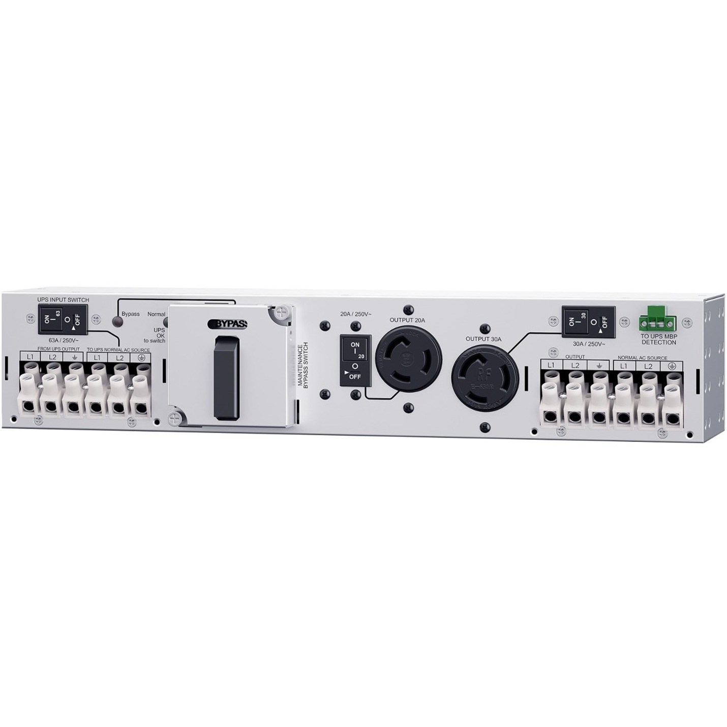 Cyber Power MBP63A2 208 VAC 63A Maintenance Bypass UPS3 Outlets, 3.3 ft, Horizontal, 2U,  Warranty MBP63A2