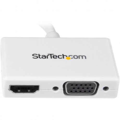 Startech .com Travel A/V Adapter2-in-1 Mini DisplayPort to HDMI or VGA ConverterWhiteConnect a Mini DisplayPort-equipped PC or Mac to… MDP2HDVGAW