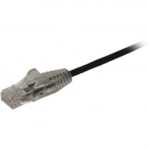 Startech .com 10ft CAT6 CableSlim CAT6 Patch CordBlack Snagless RJ45 ConnectorsGigabit Ethernet Cable28 AWGLSZH (N6PAT10BKS) -… N6PAT10BKS