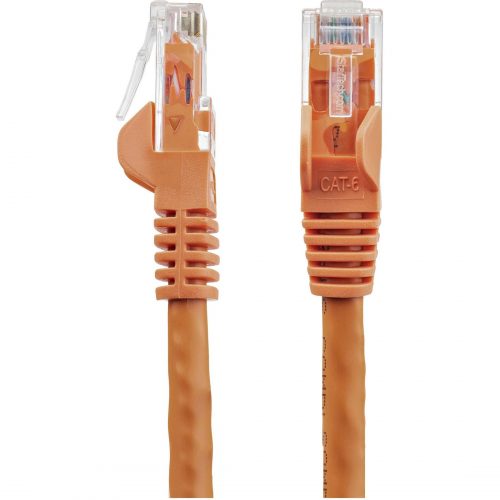 Startech .com 10ft CAT6 Ethernet CableOrange Snagless Gigabit100W PoE UTP 650MHz Category 6 Patch Cord UL Certified Wiring/TIA10ft O… N6PATCH10OR