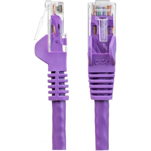 Startech .com 10ft CAT6 Ethernet CablePurple Snagless Gigabit100W PoE UTP 650MHz Category 6 Patch Cord UL Certified Wiring/TIA10ft P… N6PATCH10PL