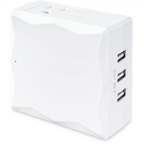 Cyber Power P2WU Professional 2Outlet Surge with 500 JNEMA 5-15P, Wall Tap, 34.2 Amps (Shared) USB, White, Lifetime Warranty P2WU