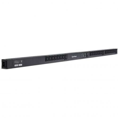 Cyber Power PDU81104 200240 VAC 20A Switched Metered-by-Outlet PDU24 Outlets, 24 ft, NEMA L6-20P, Vertical, 0U, LCD,  Warranty PDU81104