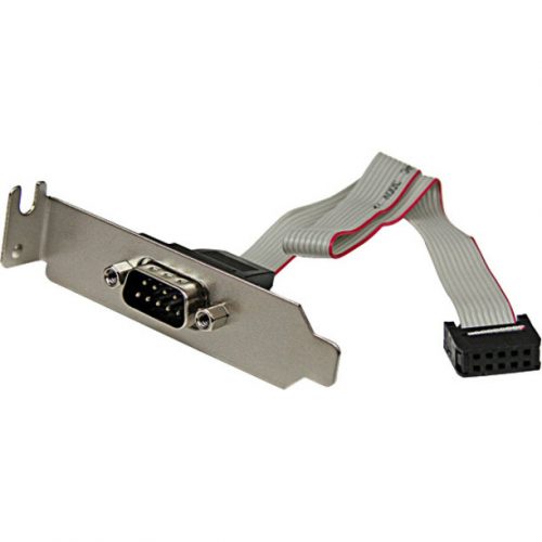 Startech .com 9 Pin Serial Male to 10 Pin Motherboard Header LP Slot PlateDB-9 Male SerialIDC Female9Gray PLATE9MLP
