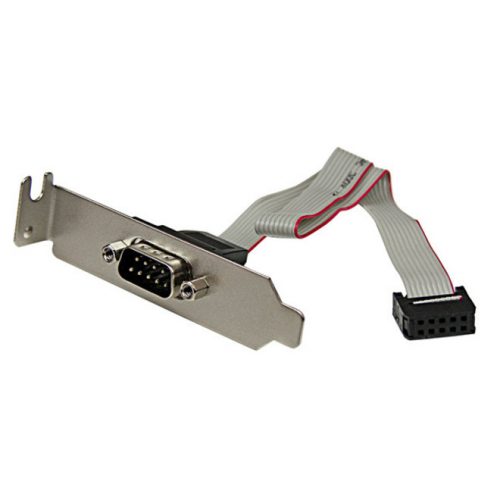 Startech .com 9 Pin Serial Male to 10 Pin Motherboard Header LP Slot PlateDB-9 Male SerialIDC Female9Gray PLATE9MLP