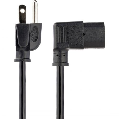 Startech .com 10ft (3m) Computer Power Cord, NEMA 5-15P to Right Angle C13, 10A 125V, 18AWG, Replacement AC Power Cord, Monitor Power Cable1… PXT101L10