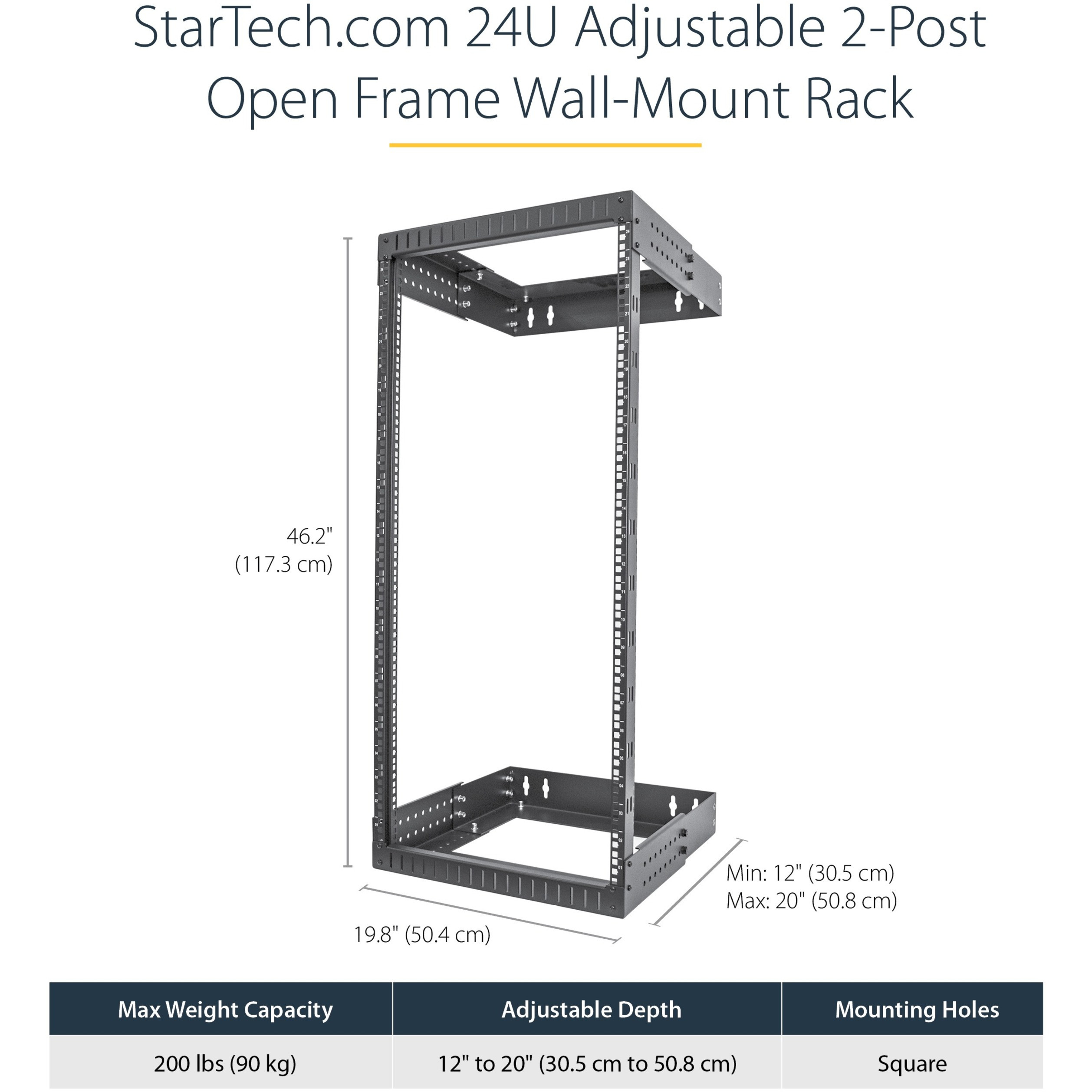 8U Posts for Open Frame Wall Mount Rack