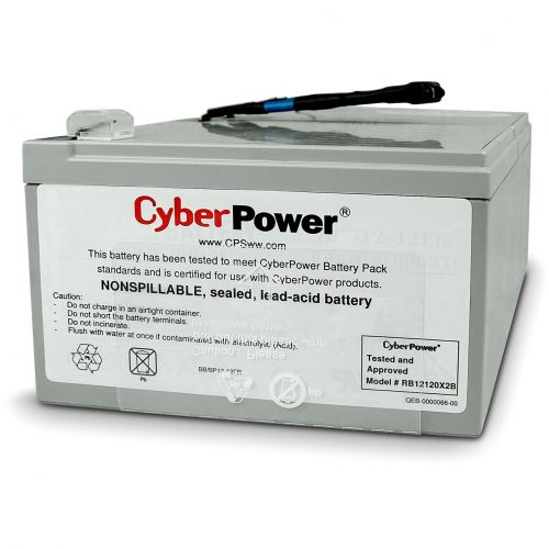 Cyber Power RB12120X2B Replacement Battery Cartridge2 X 12 V / 12 Ah Sealed Lead-Acid Battery, 18MO Warranty RB12120X2B