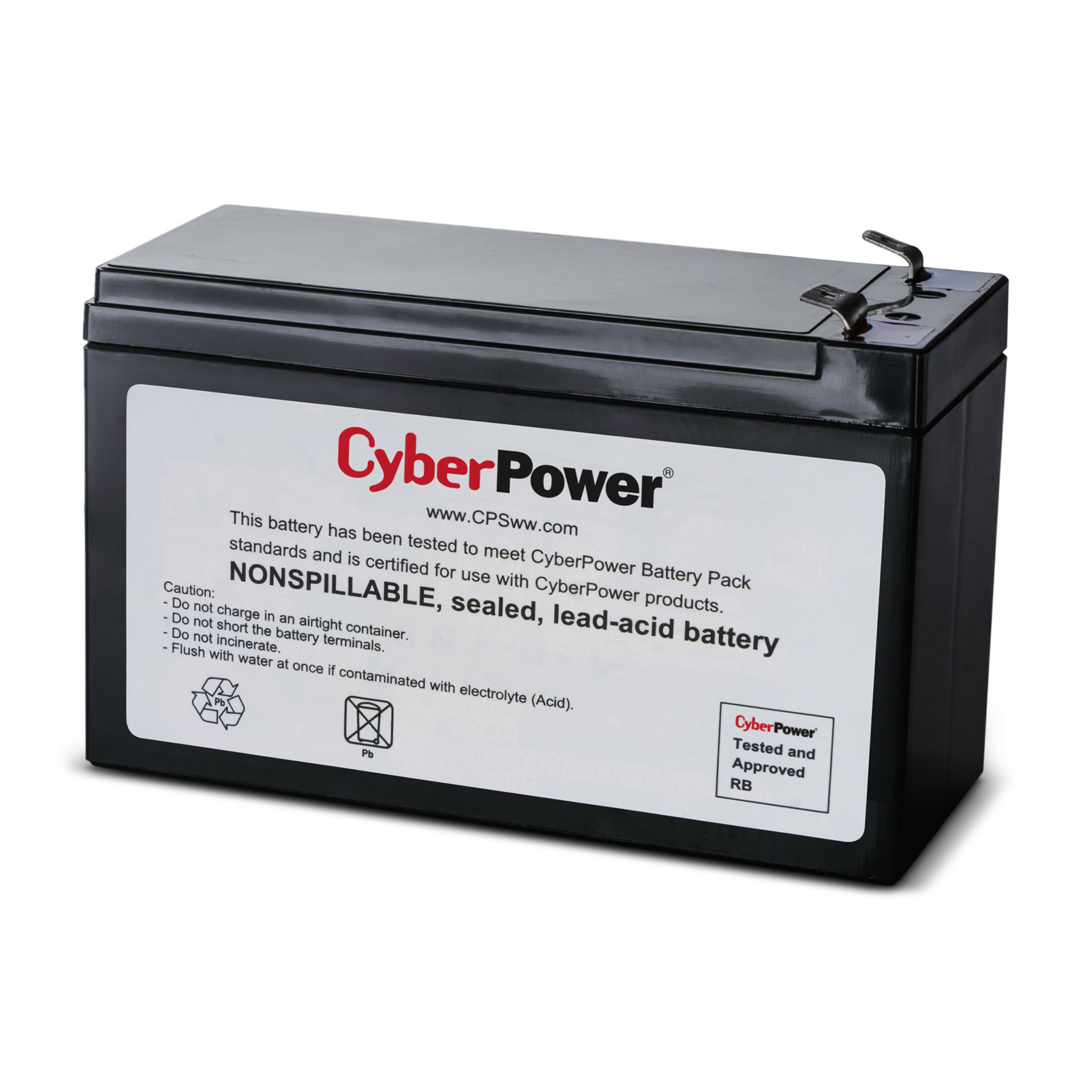 Cyber Power RB1270C Replacement Battery Cartridge1 X 12 V / 7 Ah Sealed Lead-Acid Battery, 18MO Warranty RB1270C