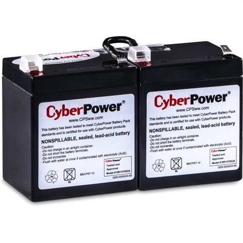 Cyber Power RB1270X2A Replacement Battery Cartridge2 X 12 V / 7 Ah Sealed Lead-Acid Battery, 18MO Warranty RB1270X2A