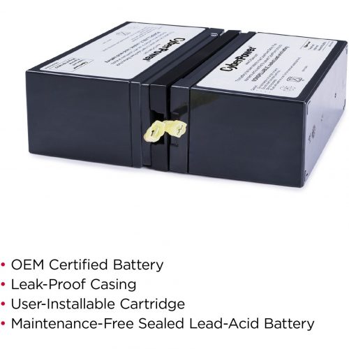 Cyber Power RB1280X2A Replacement Battery Cartridge2 X 12 V / 8 Ah Sealed Lead-Acid Battery, 18MO Warranty RB1280X2A