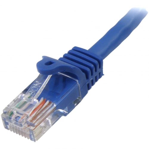 Startech .com 1 ft Blue Cat5e Snagless RJ45 UTP Patch Cable1ft Patch CordMake Fast Ethernet network connections using this high quality… RJ45PATCH1