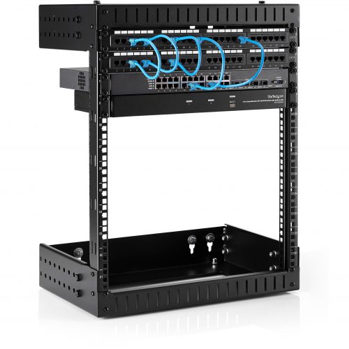 Startech .com 12U 19″ Wall Mount Network RackAdjustable Depth 12-20″ Open Frame for Server Room /AV/Data/Computer Equipment w/Cage NutsA… RK12WALLOA