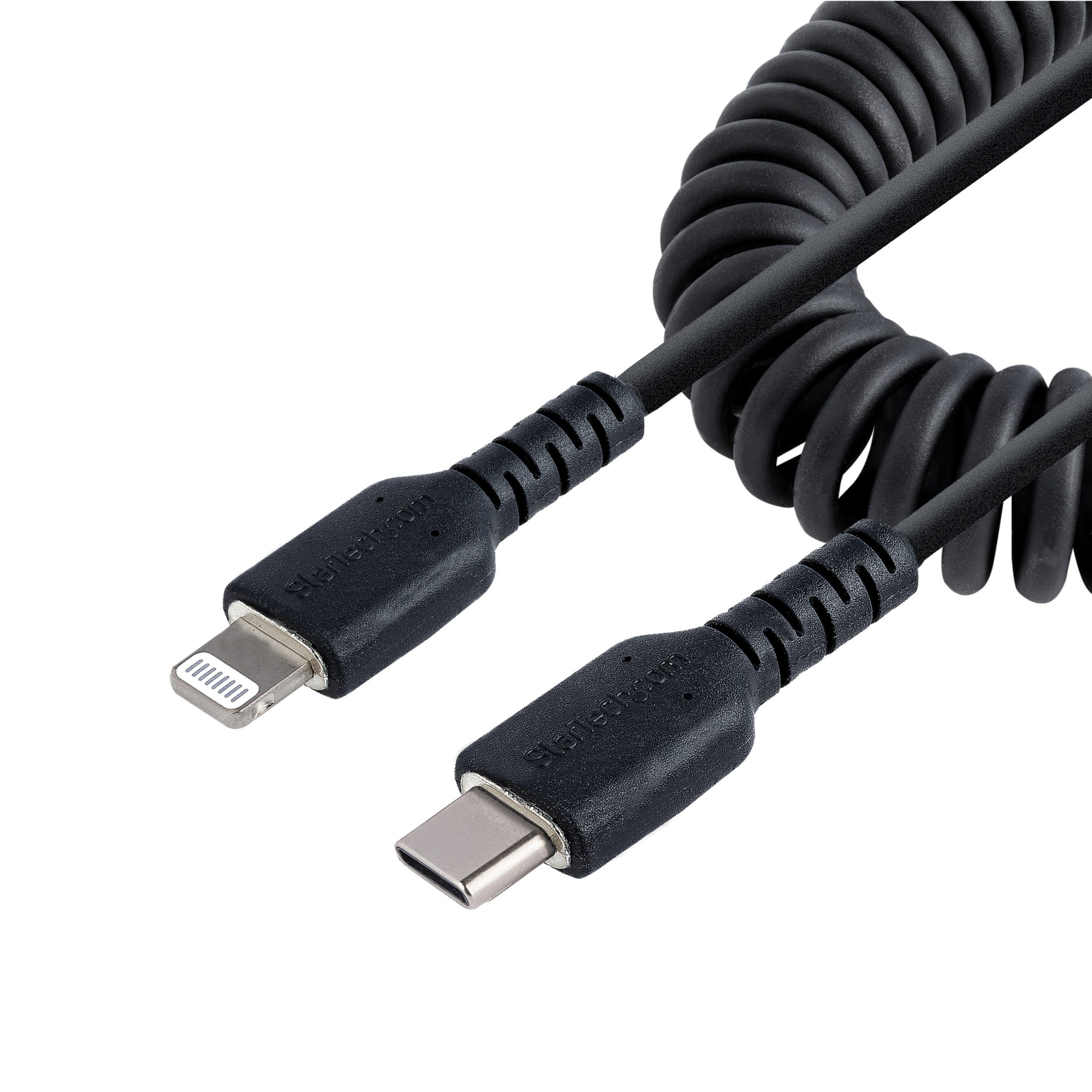 Startech .com USB C to Lightning Cable 50cm / 20in, MFi Certified, Coiled  iPhone Charger Cable, Black, TPE Jacket Aramid Fiber20in (50c...  RUSB2CLT50CMBC - Corporate Armor