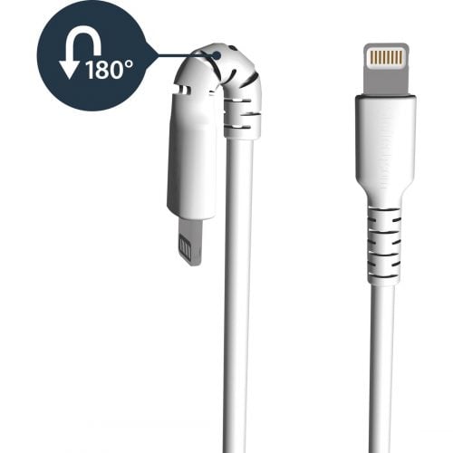 Startech .com 3 foot/1m Durable White USB-A to Lightning Cable, Rugged Heavy Duty Charging/Sync Cable for Apple iPhone/iPad MFi CertifiedAr… RUSBLTMM1M
