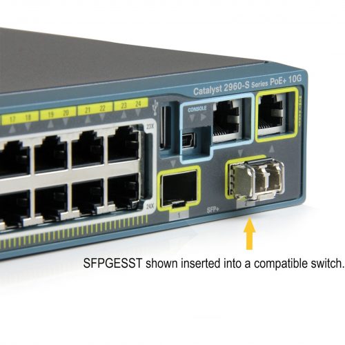 Startech .com Cisco SFP-GE-S Compatible SFP Module1000BASE-SX1GE Gigabit Ethernet SFP 1GbE Multimode Fiber MMF Optic TransceiverCisco S… SFPGESST