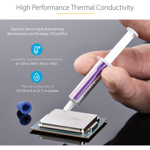 Startech .com Thermal Paste, High Performance Thermal Paste, 1.5g Metal Oxide Heat Sink Compound, Re-sealable Syringes, CPU Paste, RoHS, CE -… SILVGREASE1