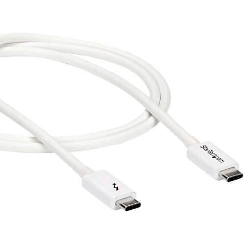 Startech .com 1m Thunderbolt 3 Cable20GbpsWhiteThunderbolt / USB-C / DisplayPort CompatibleThunderbolt 3 USB-C CableProvide 2x… TBLT3MM1MW