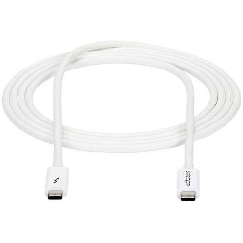 Startech .com 2m Thunderbolt 3 Cable20GbpsWhiteThunderbolt / USB-C / DisplayPort CompatibleThunderbolt 3 USB-C CableProvide 2x… TBLT3MM2MW