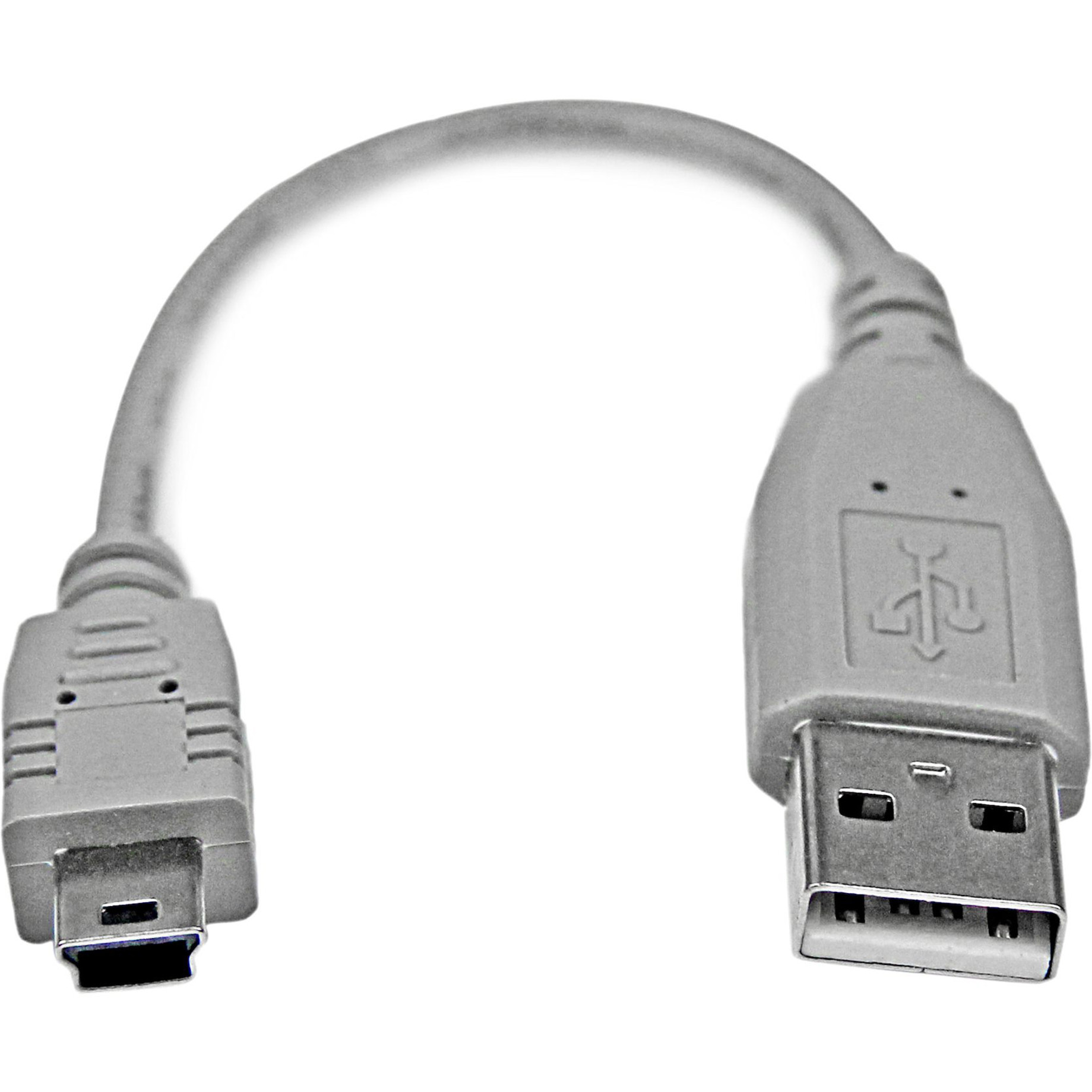 Startech .com 6in Mini USB 2.0 CableA to Mini BType A Male USBMini Type B Male USB6Gray USB2HABM6IN