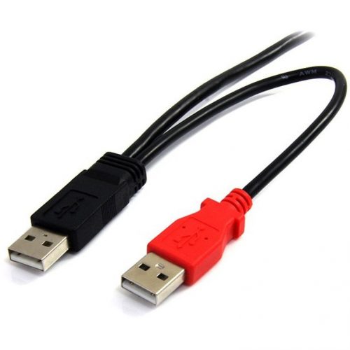 Startech .com 3ft USB Y Cable for External Hard DriveConnect and power your external mini-USB equipped hard drive through two standard USB… USB2HABMY3