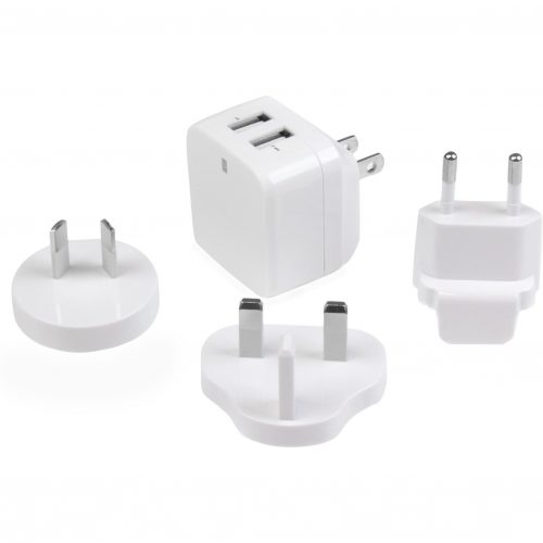 Startech .com Travel USB Wall Charger2 PortWhiteUniversal Travel AdapterInternational Power AdapterUSB ChargerCharge a tablet… USB2PACWH